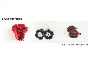 Lookbook boucles d'oreilles rouge et noir