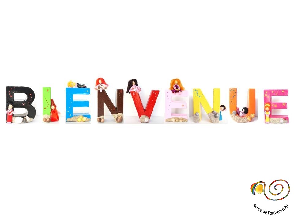 Bienvenue écrit en lettres décoratives